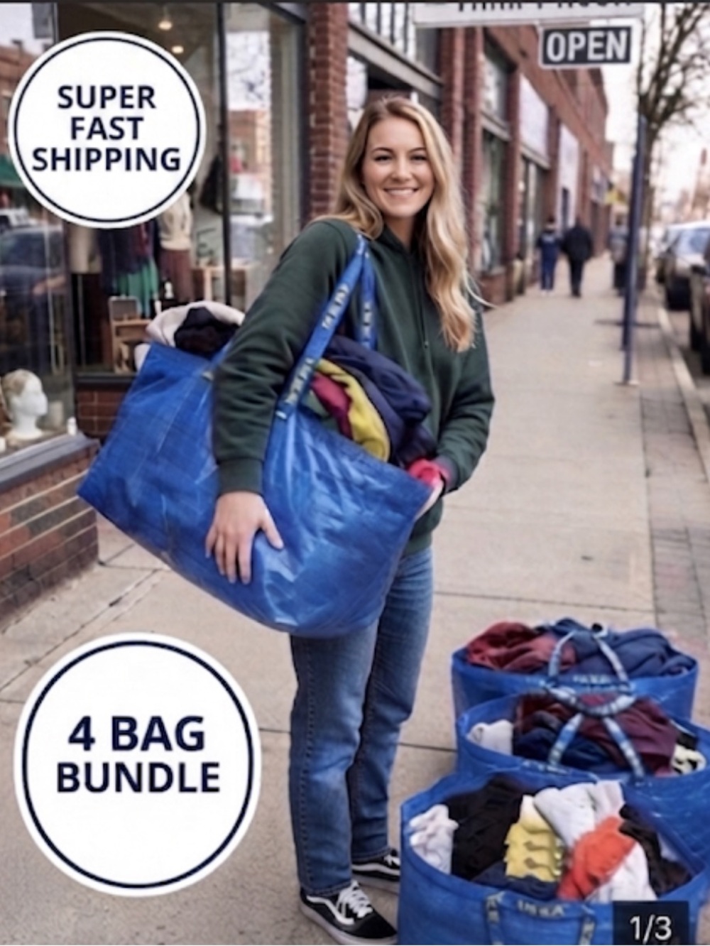 IKEA Frakta Bags, Huge Blue Bags, New